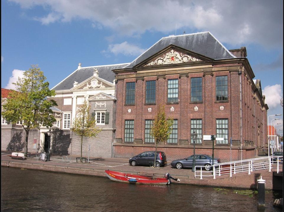Exterior of Museum De Lakenhal on the Oude Singel canal in Leiden